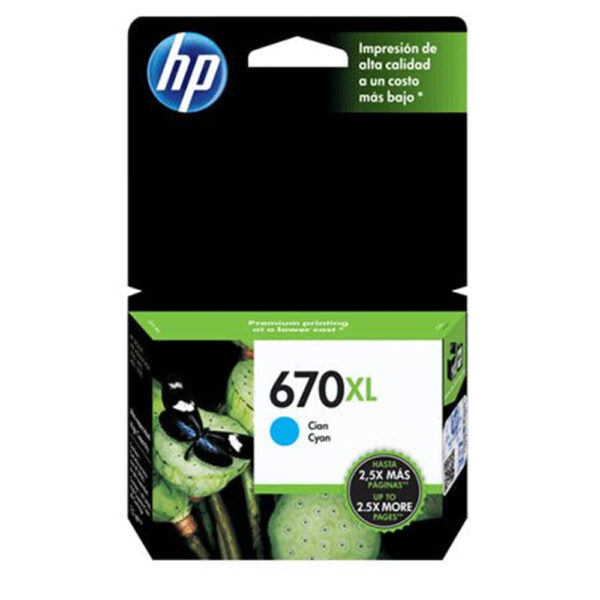 Cartucho HP 670XL Azul