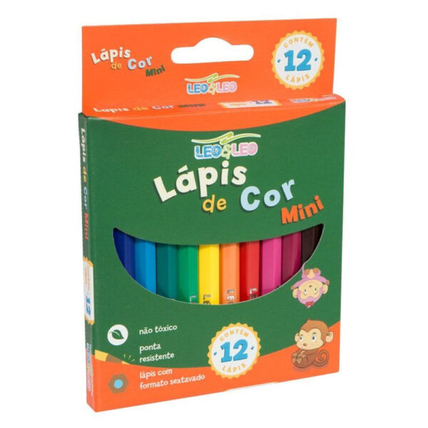Lápis de Cor Leo Mini 12 Cores