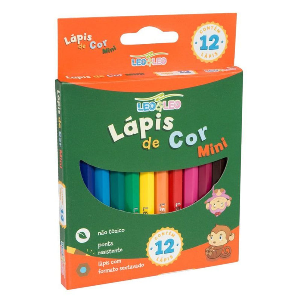Lápis de Cor Leo Mini 12 Cores