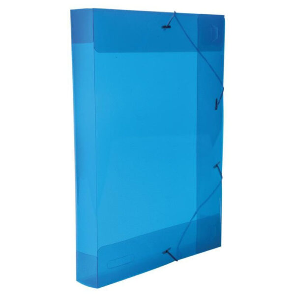 Classificador Plástico com Elástico 4cm Azul