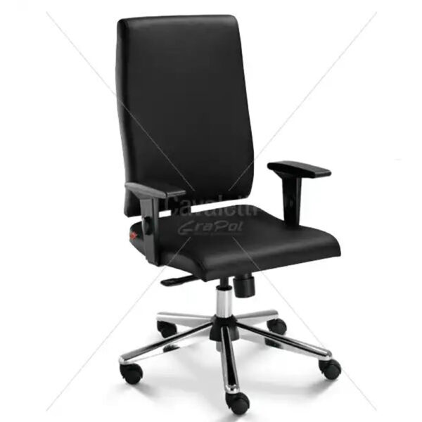 Cadeira Cavalete Diretor Slim Estampada 18002 em Vinil Preto
