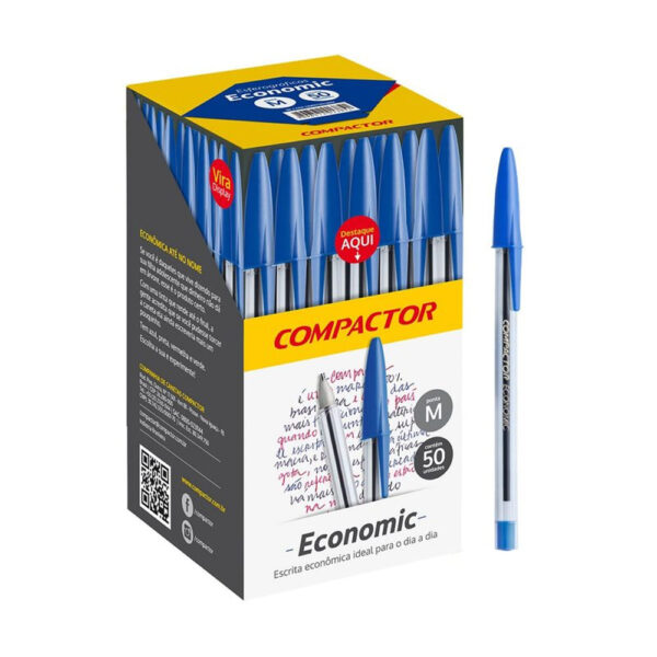Caneta Esferográfica Compactor Economic Azul