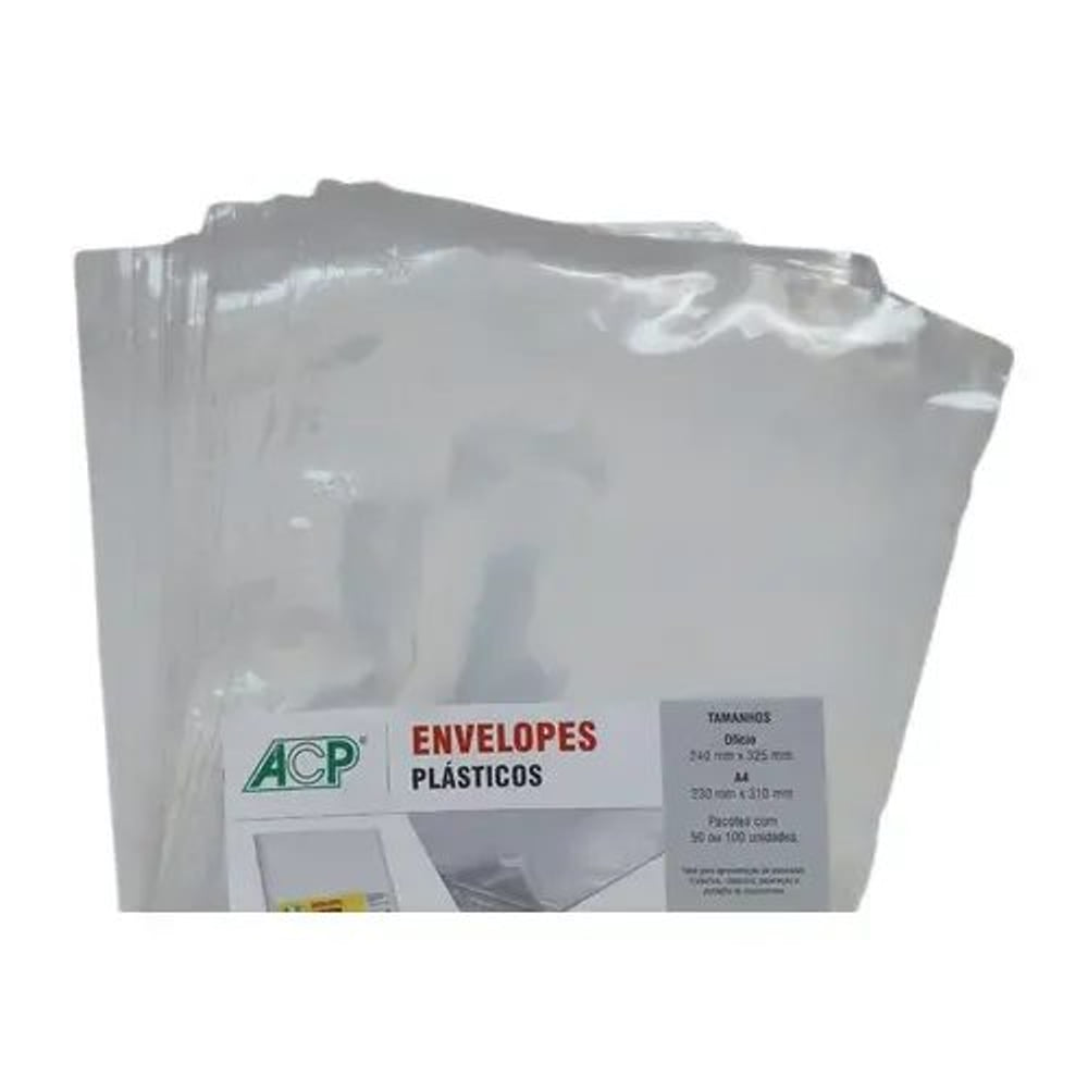 Plástico ACP A4 para Pasta Catálogo 4 Furos Grosso 0,15mm Transparente