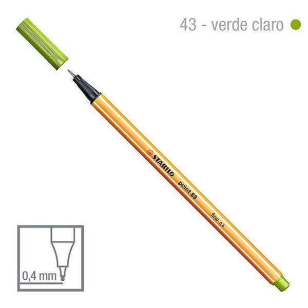 Caneta Stabilo Cores Point 0,4mm Verde Claro