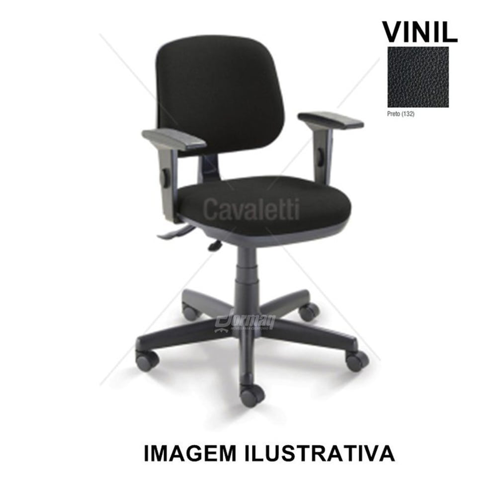 Cadeira Cavalet Executiva Estofada com Braço Vinil Preto 4103