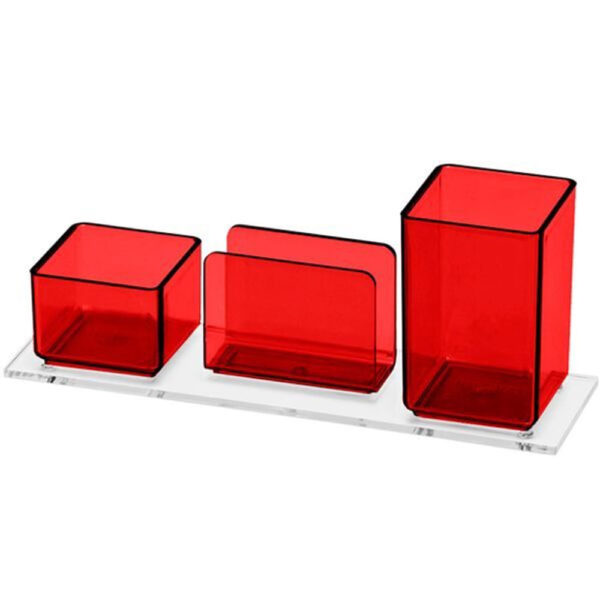 Porta Lápis Acrimet com Clips e Lembrete 940 7 Vermelho