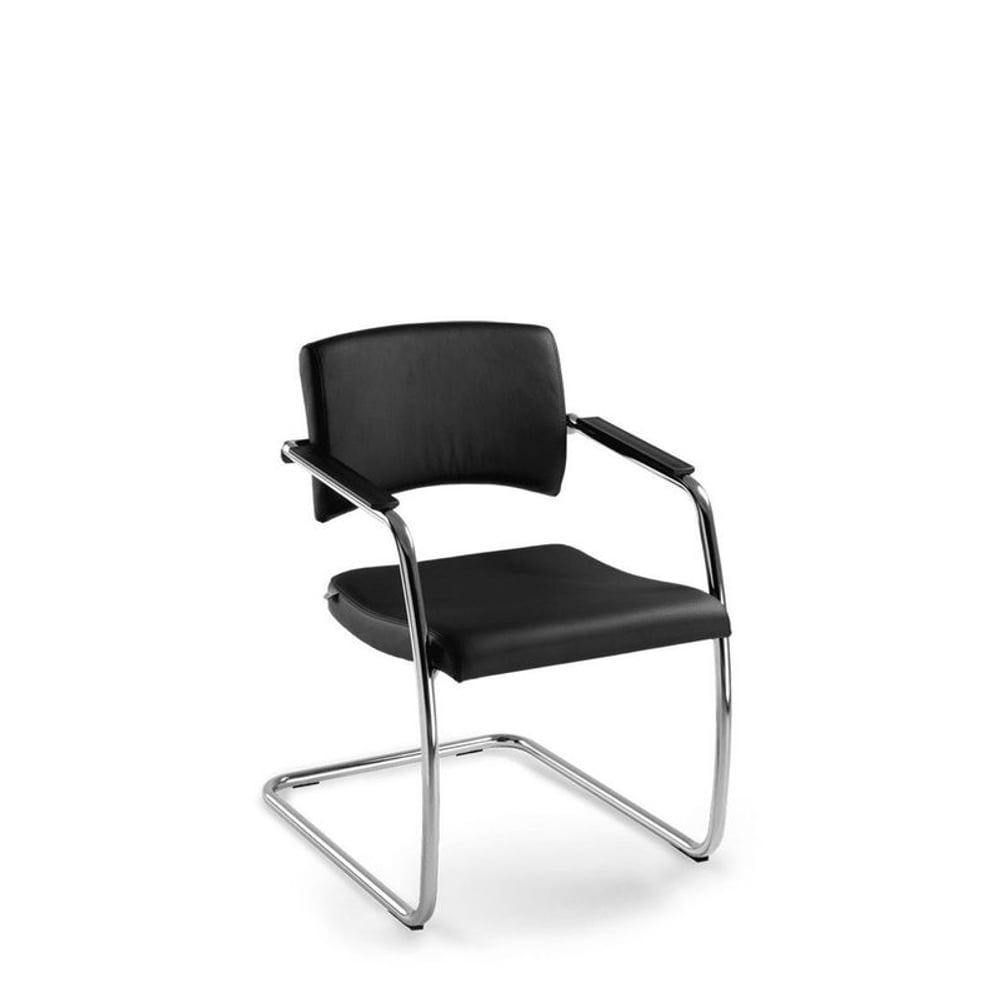 Cadeira Cavalete Interl Slim Estofada Preta 18007