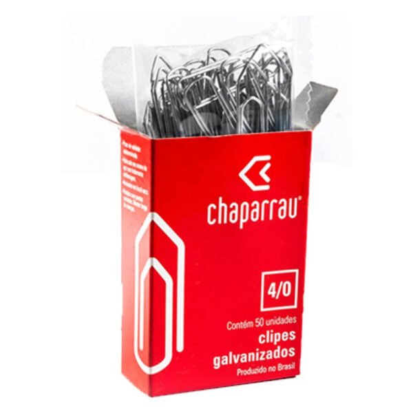 Clips Chaparrau Galvanizado 4/0   Pacote com 50 Unidades