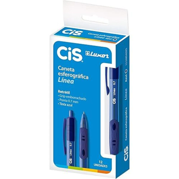 Caneta Esferográfica Grip Retrátil Azul Faber Castell