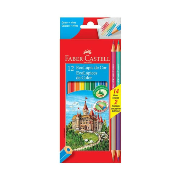 Lápis de Cor 10+2 Bicolor Estojo Faber Castell