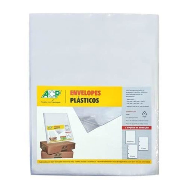 Plástico ACP 0,20 com 4 Furos 240x325 para Pasta Catálogo