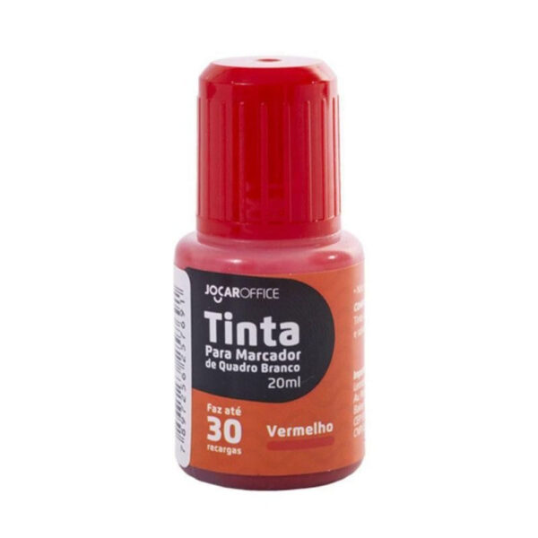 Tinta Jocar Reabastecível para Carimbo 20ml Vermelha