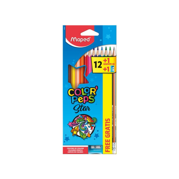 Lápis de Cor Maped Peps+ com Apontador Integrado