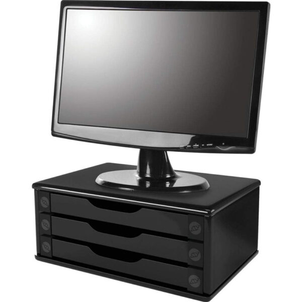 Suporte para Monitor Black Piano 3 Gavetas 3347