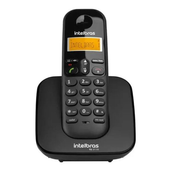 Telefone Intelbras TS3110 Sem Fio Branco e Preto