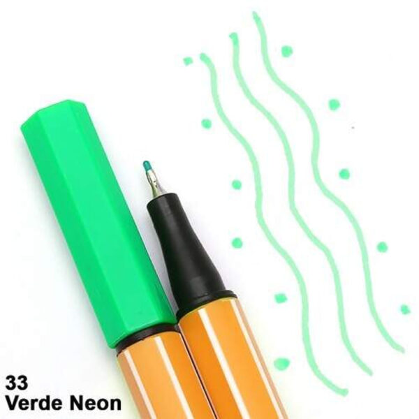Caneta Stabilo Cores Point 0,4mm Verde Neon