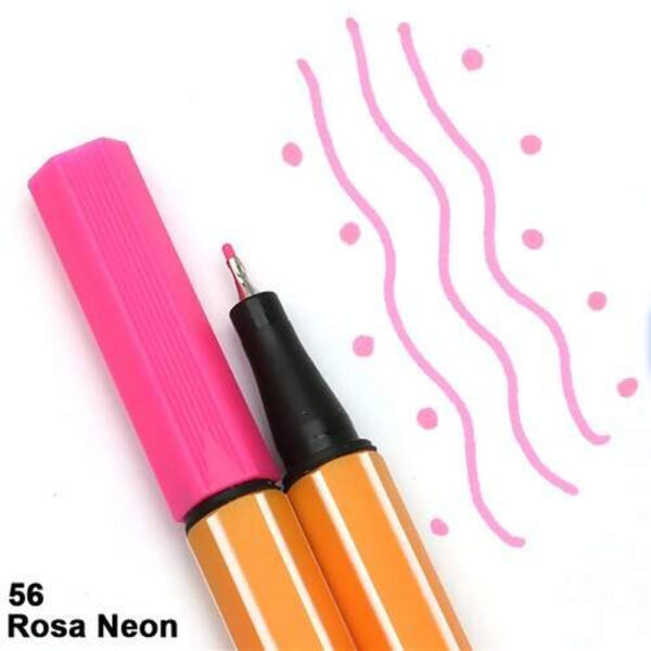 Caneta Stabilo Cores Point 0,4mm Rosa Neon