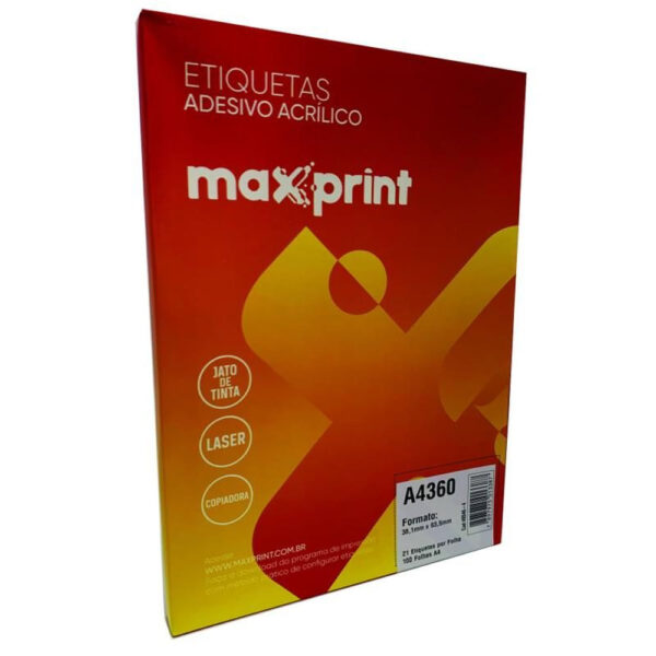 Etiquetas Maxprint 100 Folhas A4 360