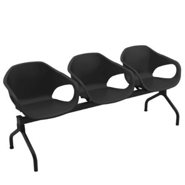 Cadeira Cavalete Long 3 Lugares Preta