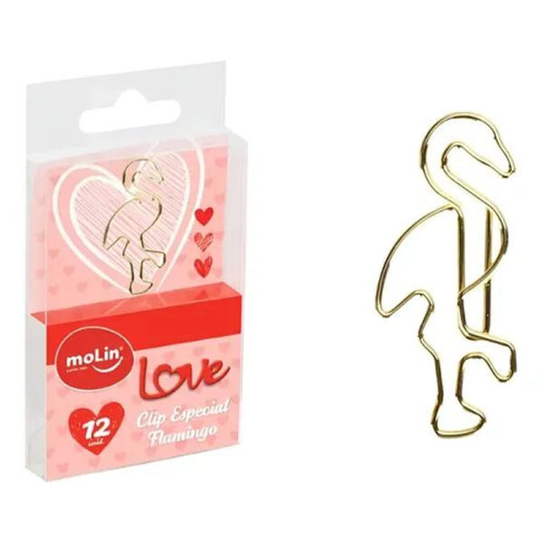 Clips Molin Flamingo com 12 Unidades