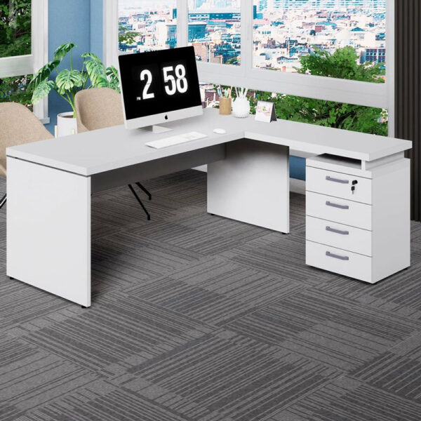 Mesa de Centro Plata com Gaveta Branco