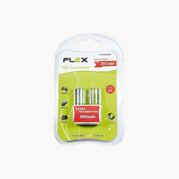 Pilha Recarregável Flex X Cell com 2 Unidades FX D29B2