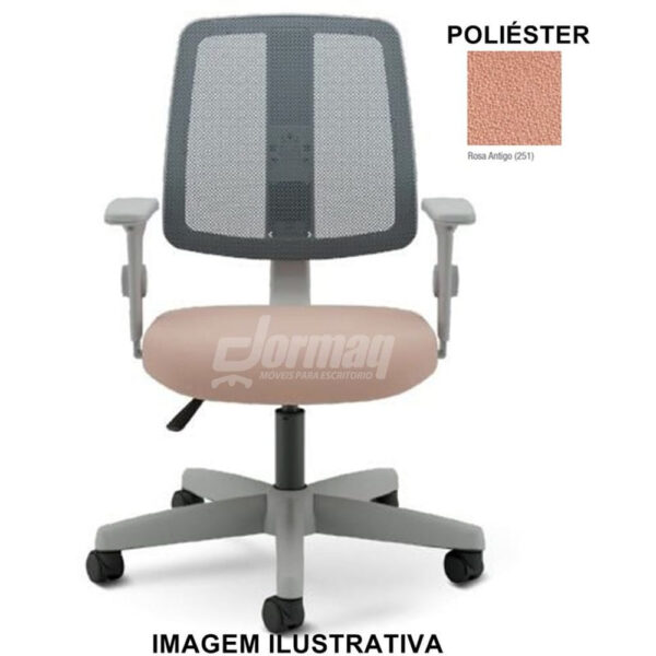 Cadeira Cavaletti Sony Giratória Tela Encosto Poliéster Rosa Antigo