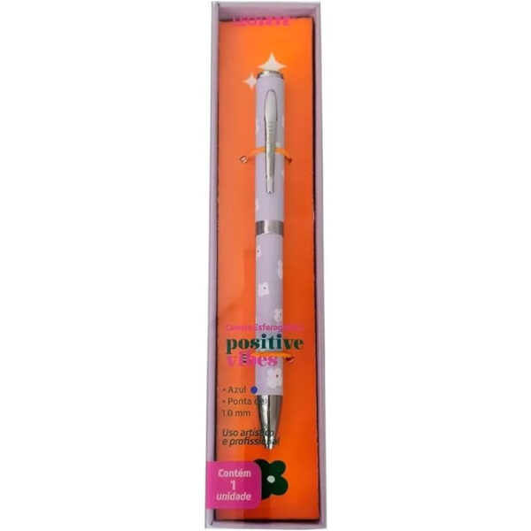 Caneta Premium Positive Vibes Flores em Metal 97903