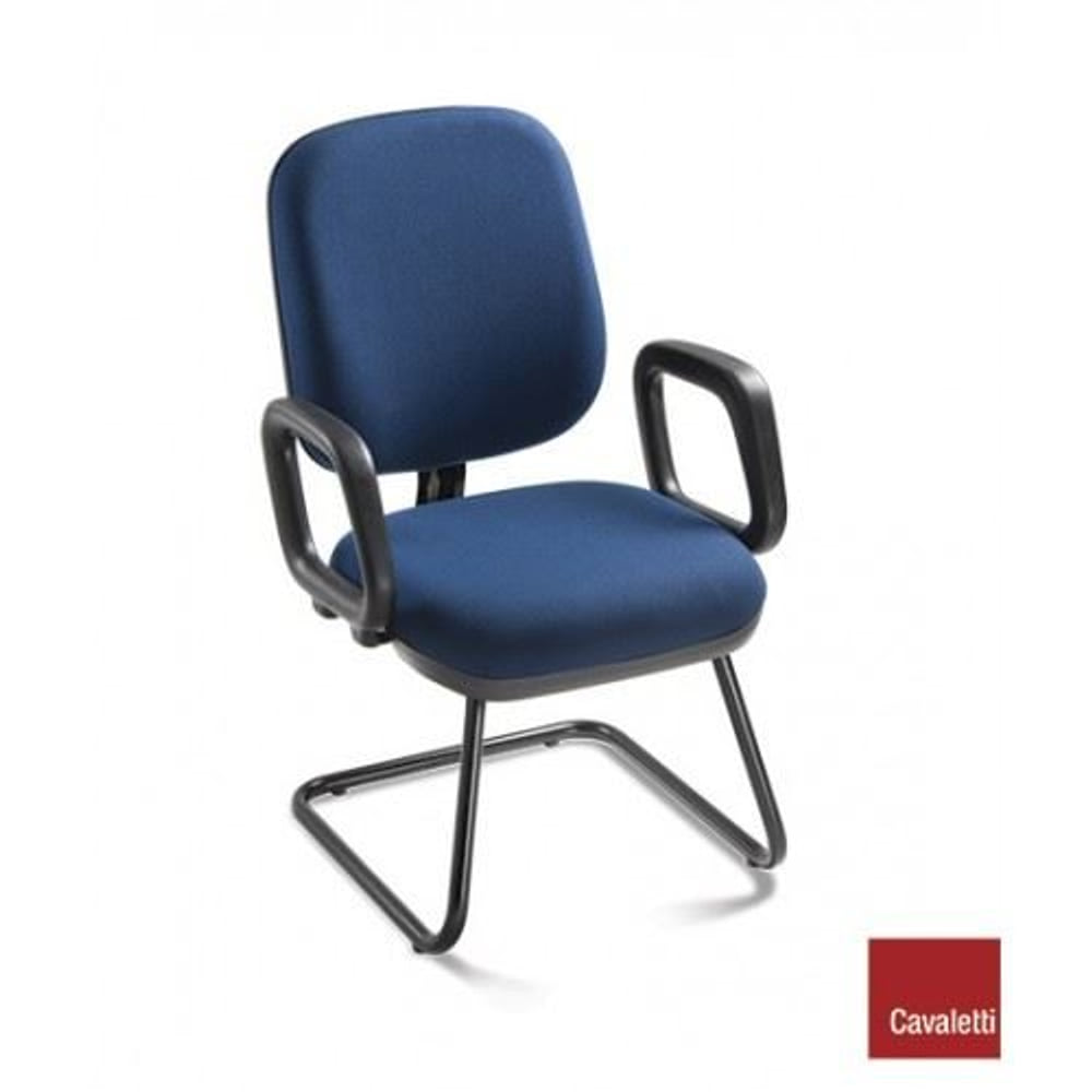 Cadeira Cavalet Star Fixa com Braço Americano Estofada Vinil Marrom