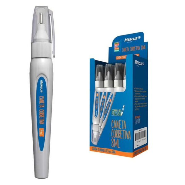 Caneta Corretiva Mercur Branca 8ml