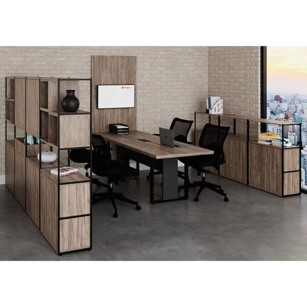 Módulo Gebbwork Baixo Shelf com Armário SLF6371 Calvi Preto