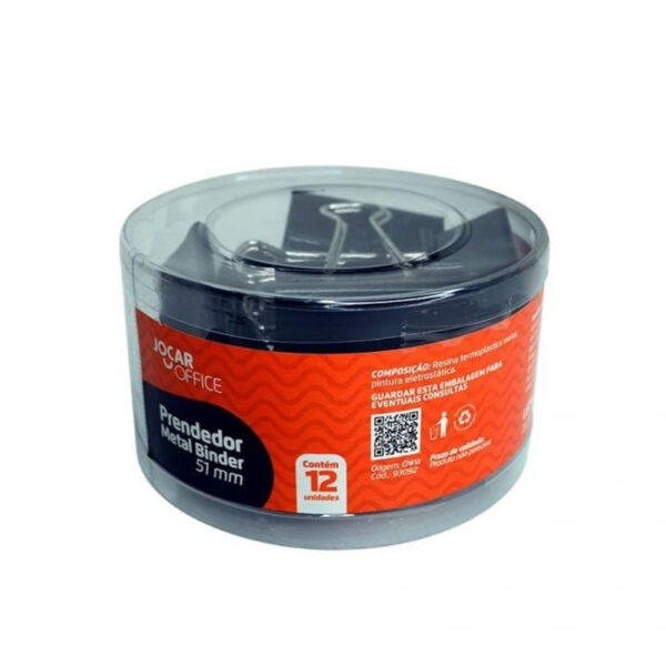 Prendedor Metal Binder Jocar Preto 51mm