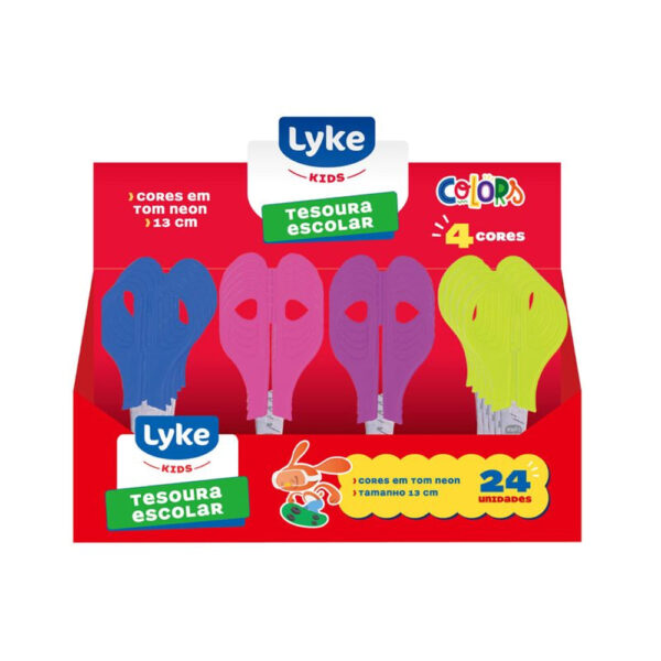 Tesoura Escolar Lyke 13cm Neon