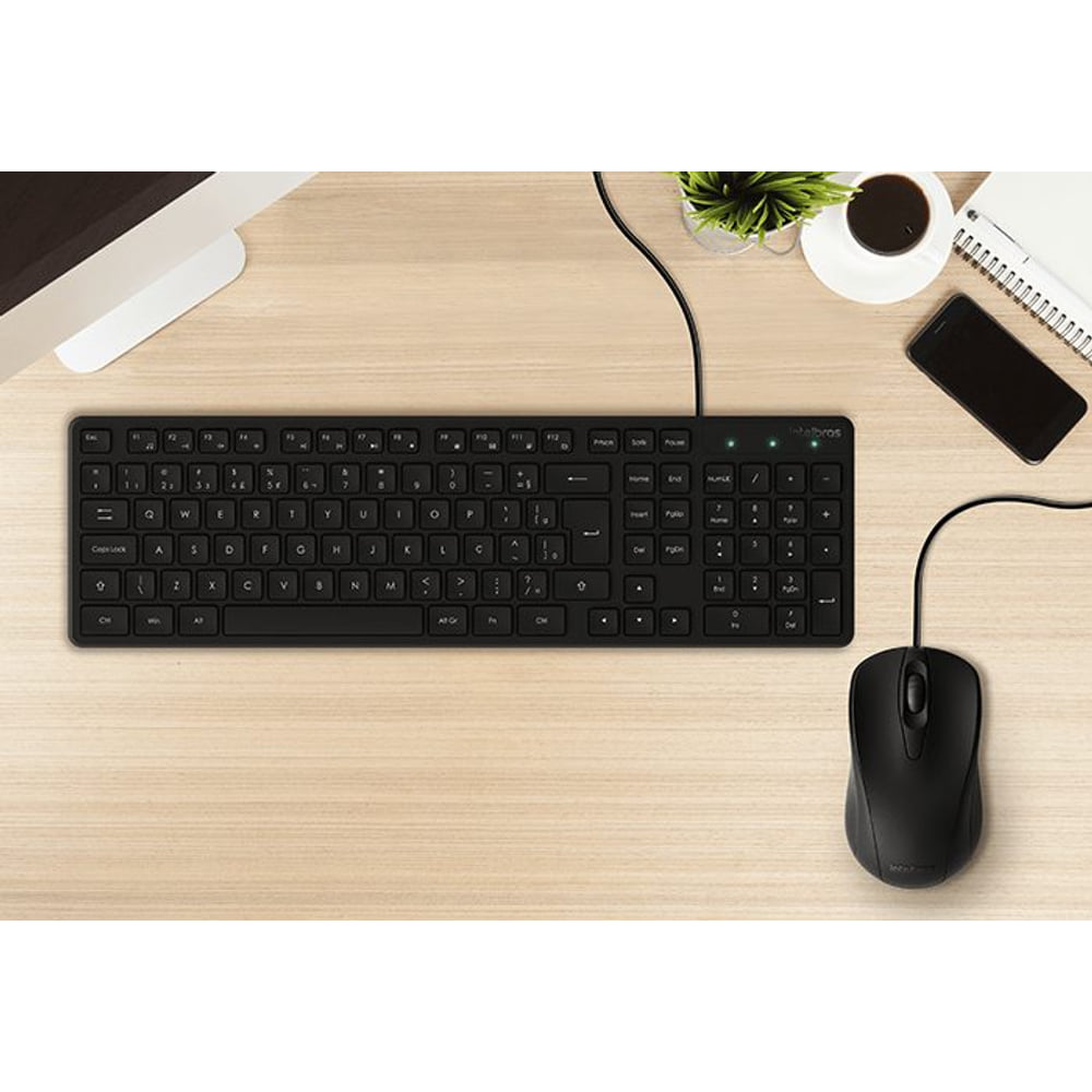 Teclado e Mouse Intelbras CCI20 Com Fio Preto