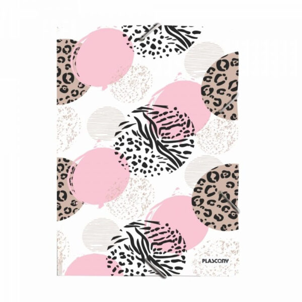 Pasta Plástica Plascony PP Aba Elástica A4 Sem Dorso Animal Print