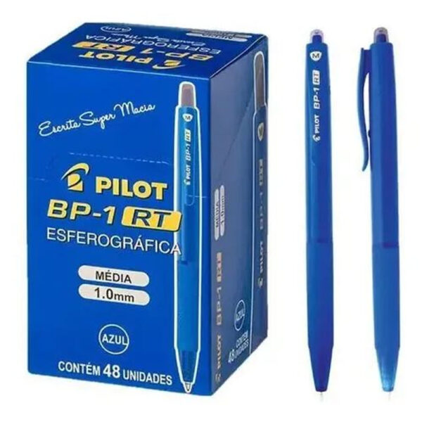 Caneta Esferográfica Pilot BP 1 RT 1 0 Azul