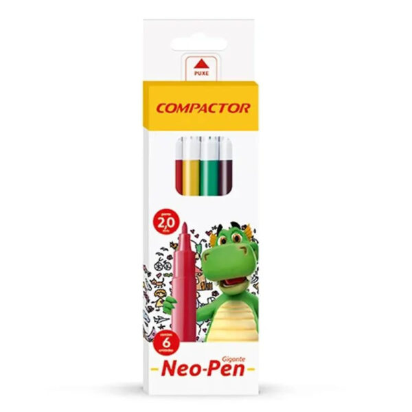 Hidrocor Compactor Neo Pen Gigante com 6 Unidades