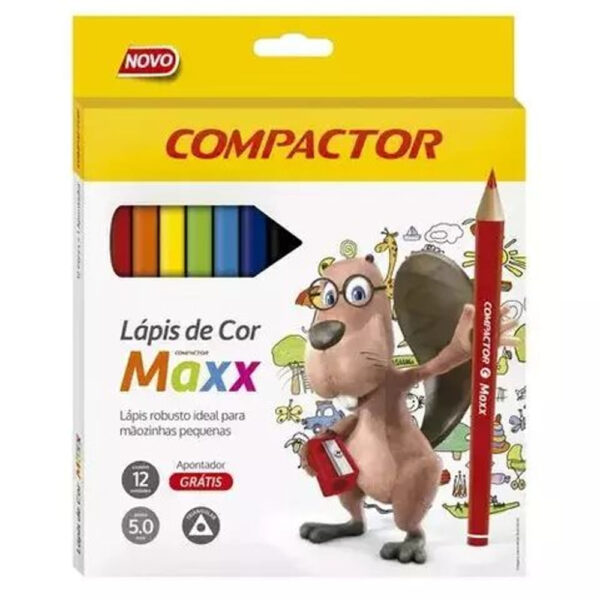 Lápis de Cor Compactor Maxx com 12 Cores