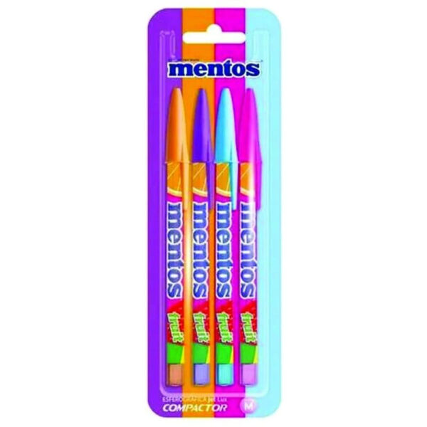 Caneta Esferográfica Compactor Jet Lux Mentol   Blister com 4 Unidades