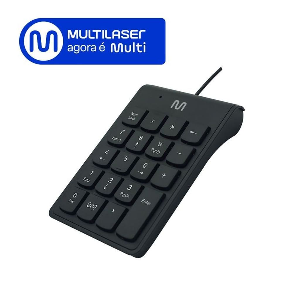Teclado Numérico Multilaser TC227 com Fio 120cm Preto
