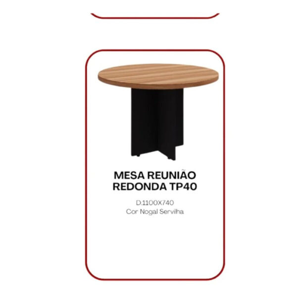 Mesa Pacheco para Reunião 1,10m   Tampo 40mm Nogal