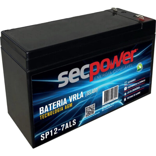 Bateria Selada 12V 7A Secpower SP12 7ALS