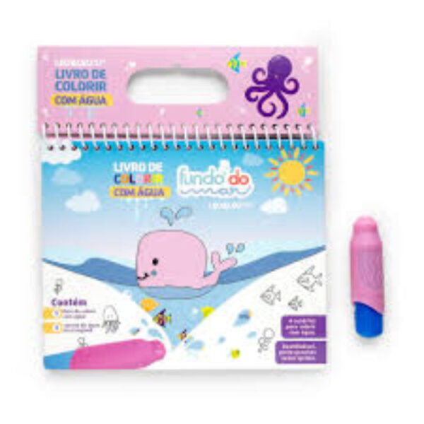 Livro de Colorir com Água Fundo do Mar LeoBrands